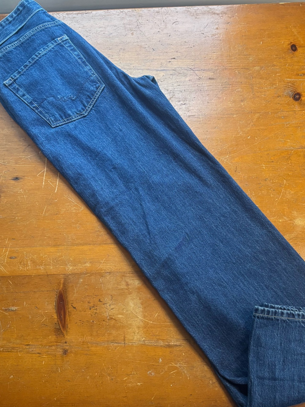 Free People East Bay Belted Cuffed Straight Wide Leg Jeans Concord Size 27 - Picture 6 of 7